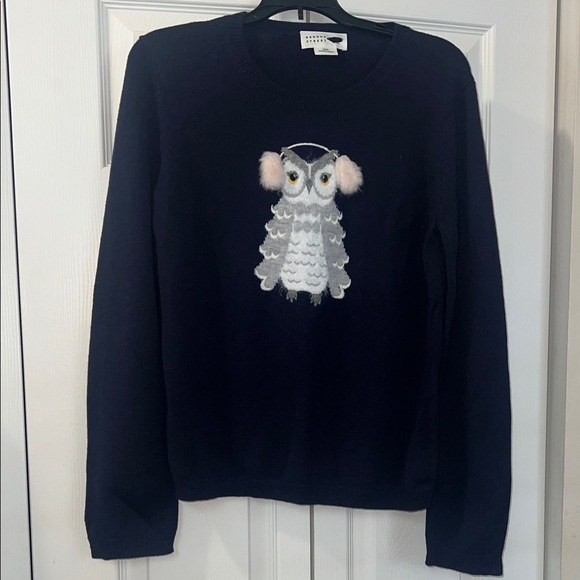 Kate Spade Navy Sweater with Owl Motif NWOT - Picture 4 of 12